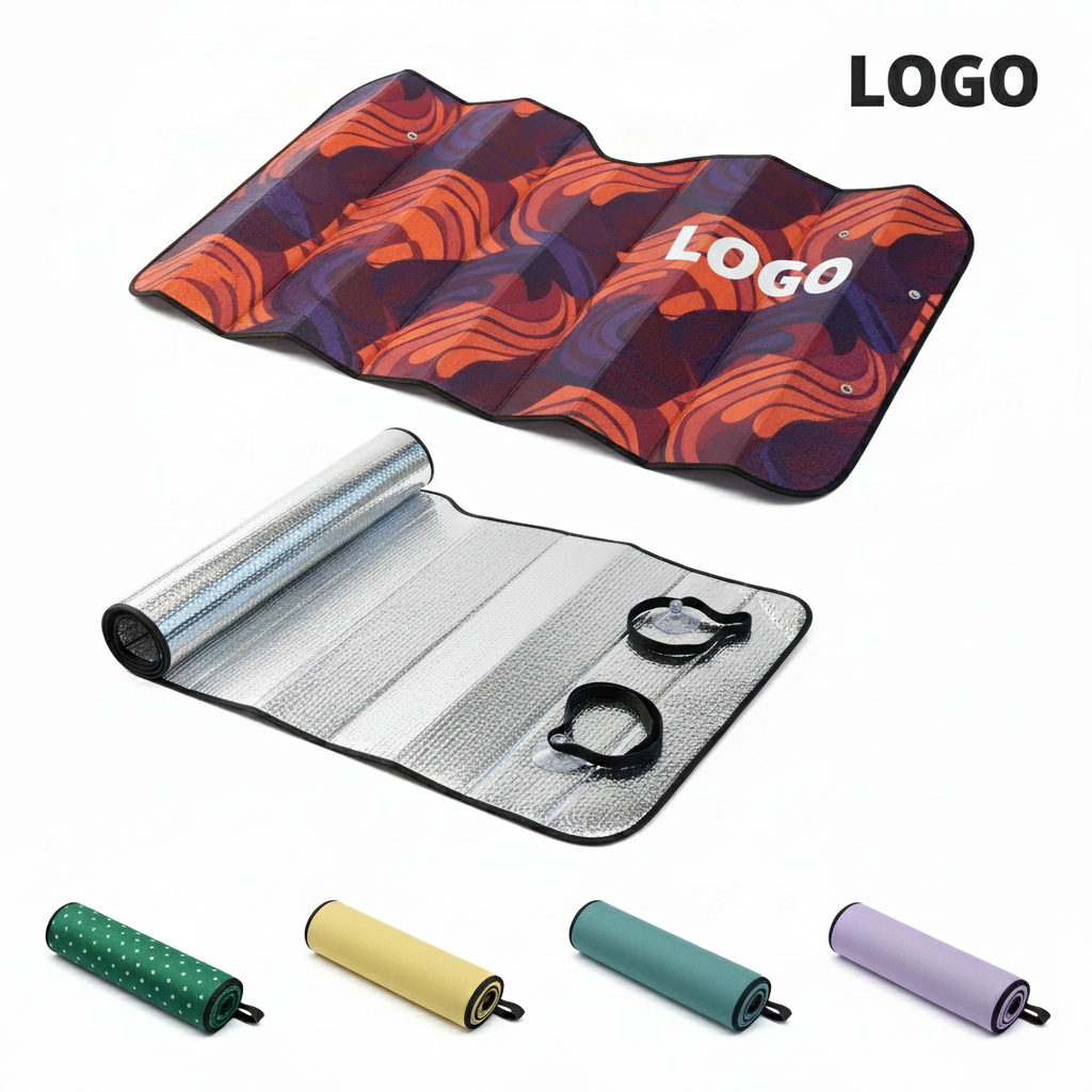 Multi-Fold & Roll-Up Car Windshield Sun Shade with Reflective Foil