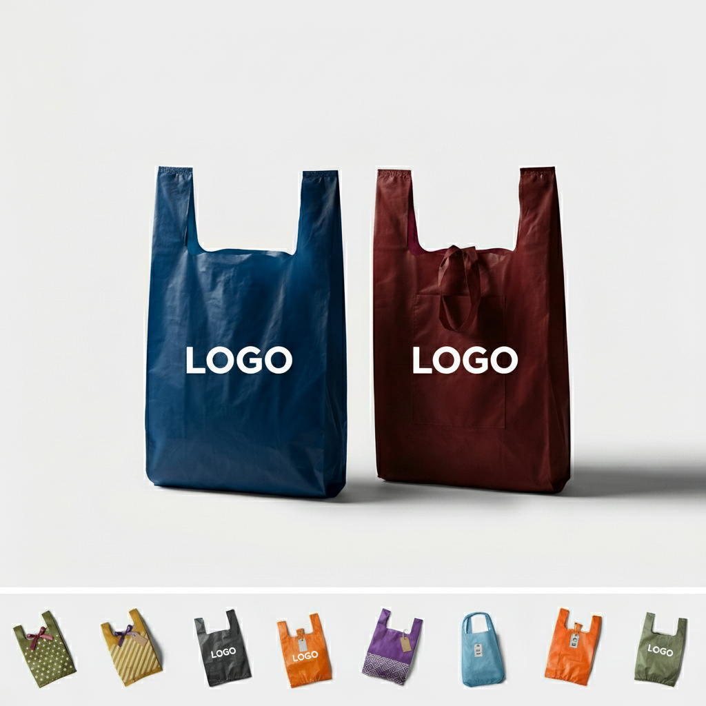 Custom Logo T-Shirt Style Promotional Shopping Bags