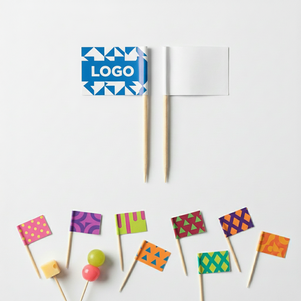 Customizable Full Color Food Flag Picks for Desserts and Parties