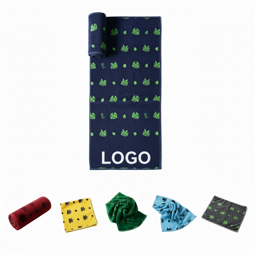 Personalized Quick-Dry Cotton Travel Towel - Compact 6-Color Set for Gym & Office