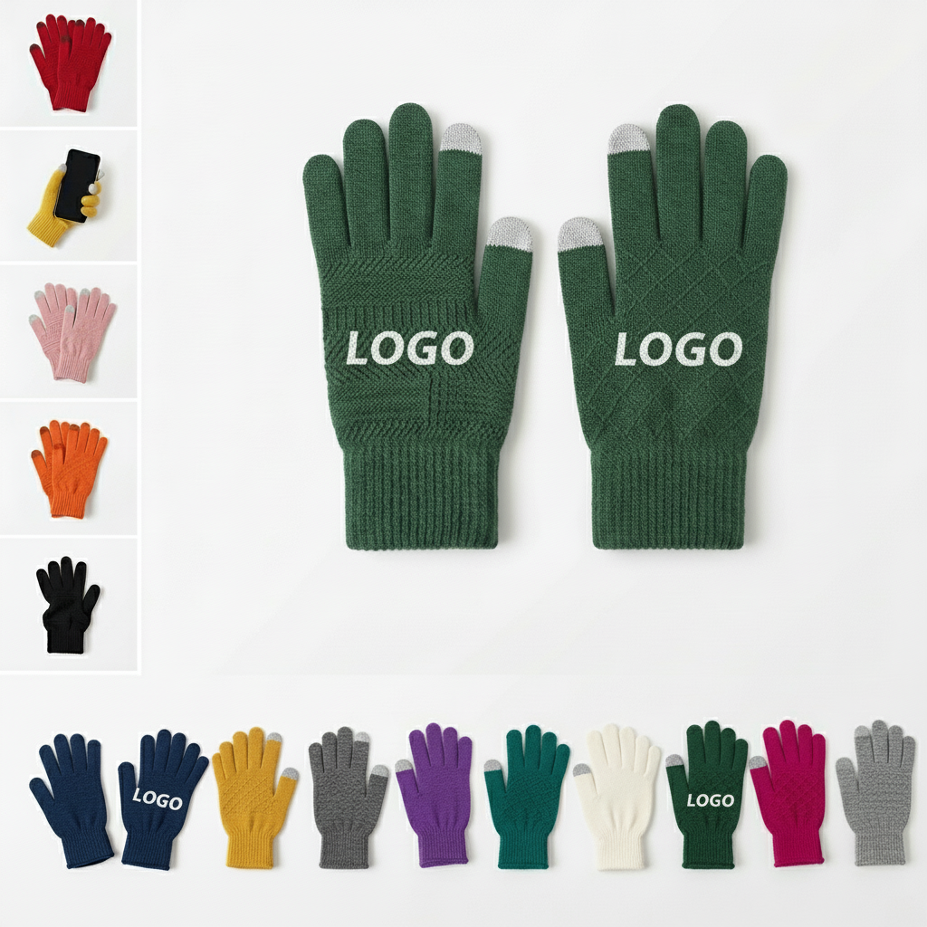 Acrylic Knit Touchscreen Magic Gloves - Keep Hands Warm & Connected