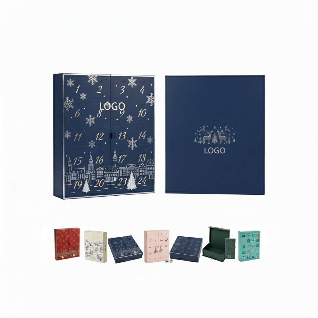 Personalized Paper Advent Calendar for Christmas - 24 Numbered Drawers Holiday Countdown for Children