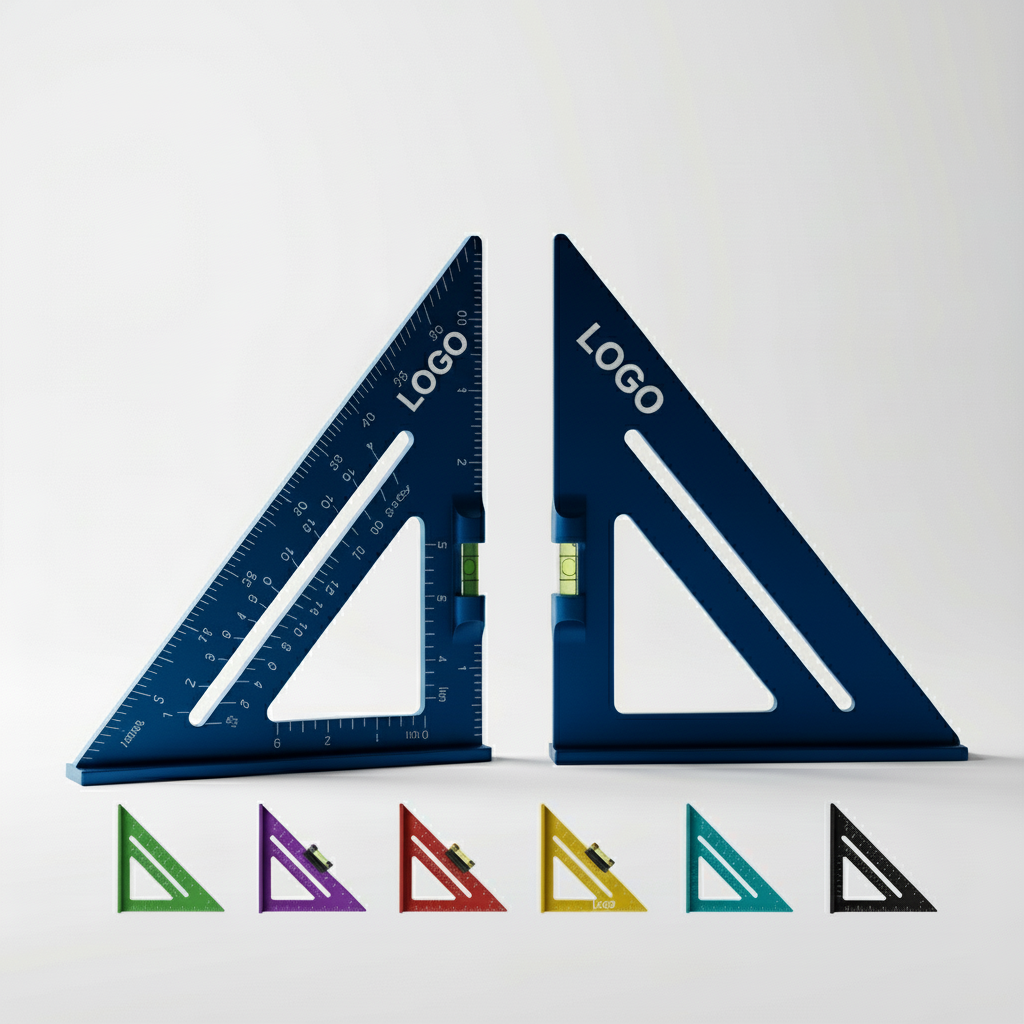 Multi-Function 7-Inch Leveling Triangle Ruler with Integrated Bubble Levels