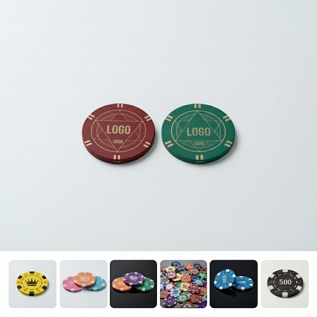 Personalized 1.5" Ceramic Branding Chips with Full Surface & Edge Artwork