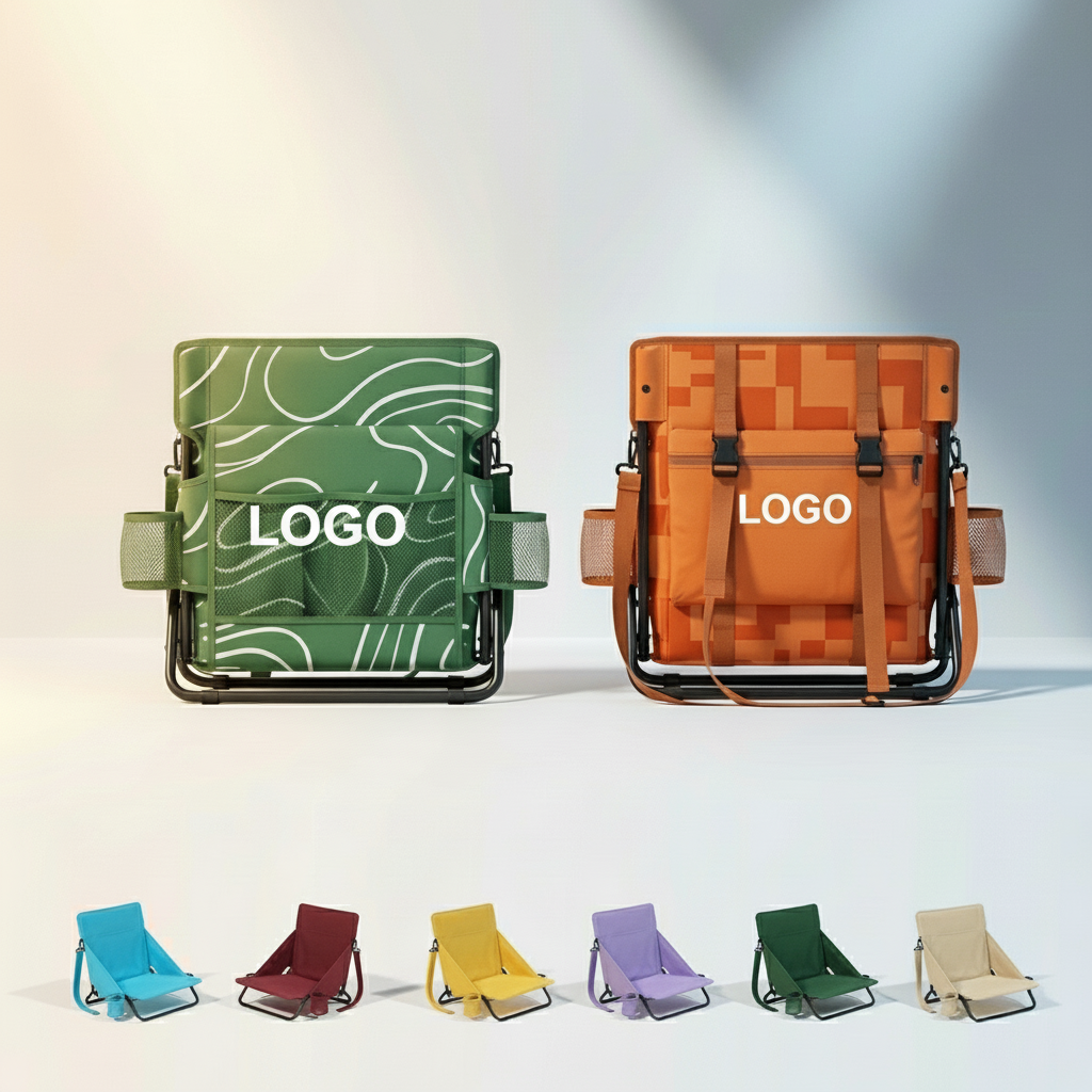 Portable Folding Stadium Chair with Adjustable Straps