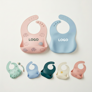 Easy-Clean Food-Grade Silicone Drool Bib with Wide Spill Pocket for Infants