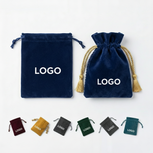 Elegant Velvet Drawstring Pouch - 4" x 6" Velour Jewelry Bag with Smooth Cord Closure for Gifting